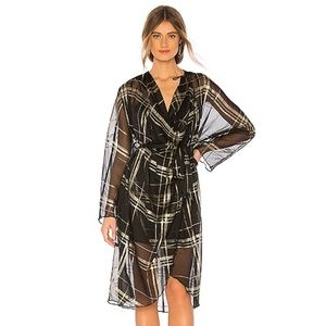 L'Academie The Geniver Dress Black Metallic Plaid